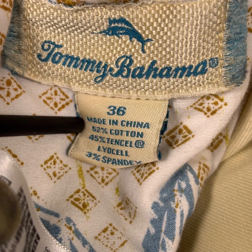 Tommy Bahama Mens Boracay‎ Chino Shorts Khaki Tan Cotton Blend Size 36 *Flaws